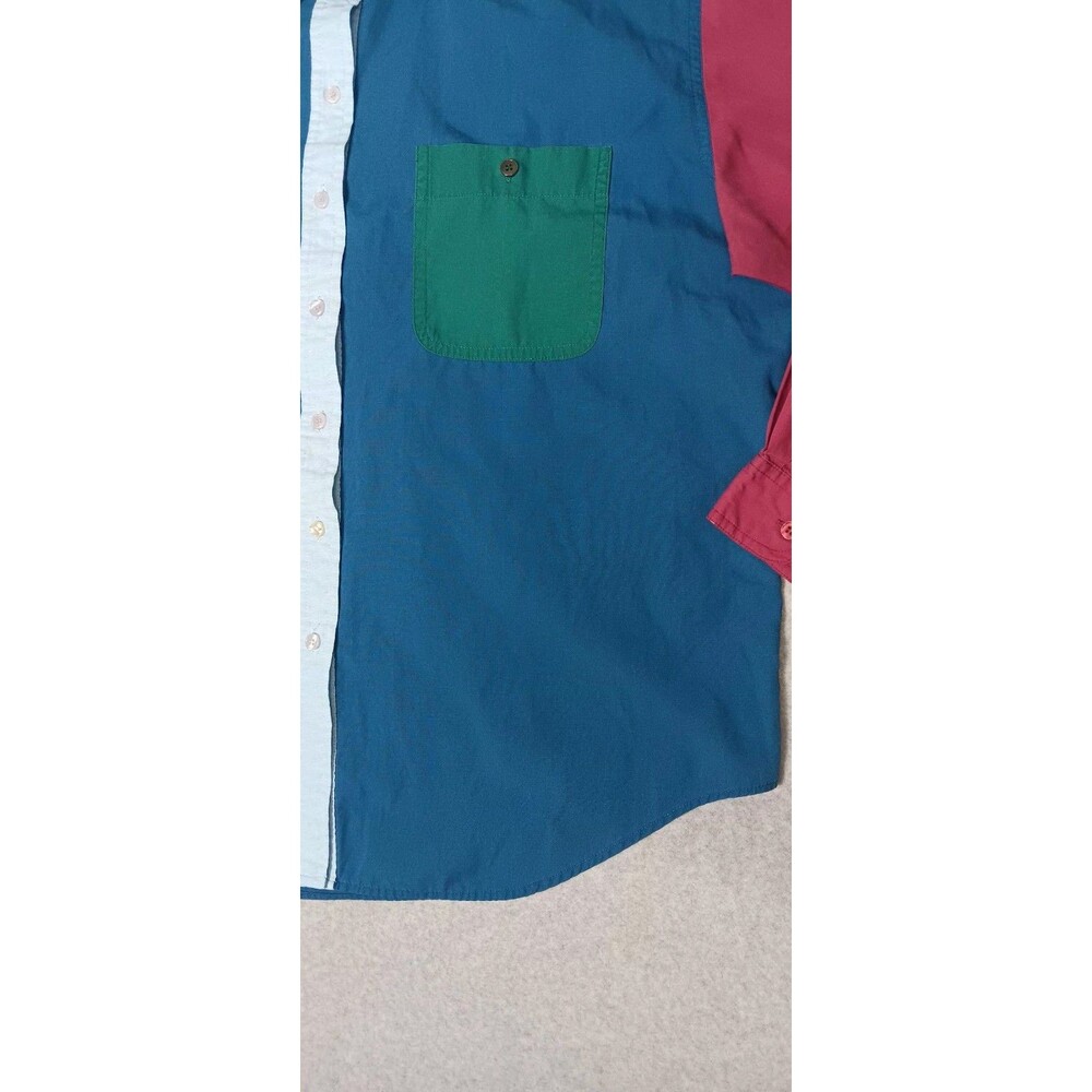 Vtg Cabin Creek 90s Colorblock Button Up Mens XL Retro Fresh Prince Hip Hop Swag - Picture 6 of 12